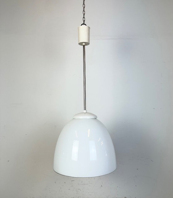 Image 1 of Vintage Chandelier with Milk Glass from Elektrosvit, 1960s