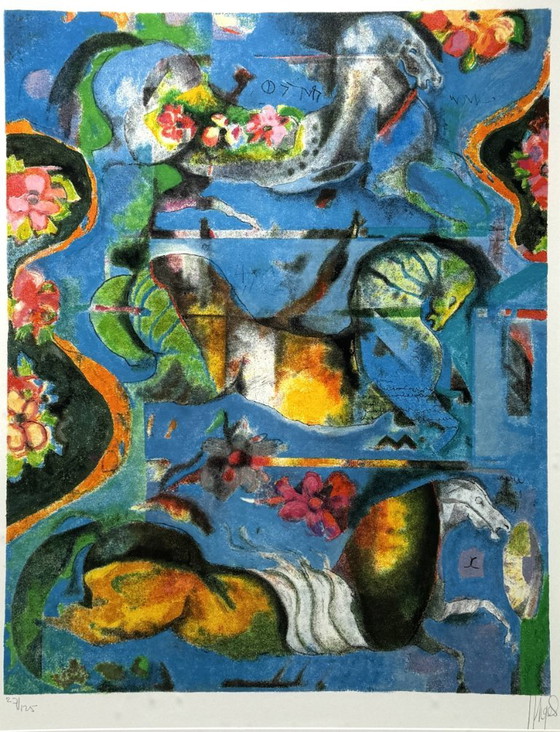 Astrid Engels (1941) - Cavalli e Fiori – Litografie e stampe, Vetro (photo 2 of 5)