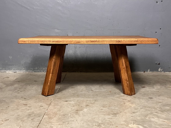 Image 1 of Brutalist Oak Coffee Table Japandi Wabi Sabi