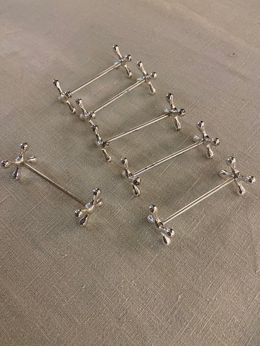 FOR SALE: 6 silver-plated knife rests / accessories