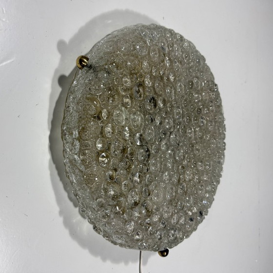 Hillebrand ceiling or wall light in Murano glass 1960s, Brass, Gold, Mid Century Modern (photo 2 of 13)