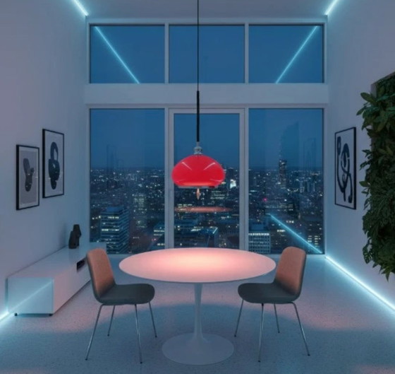 Image 1 of Hanglamp jaren 70 met vetro opaale kap