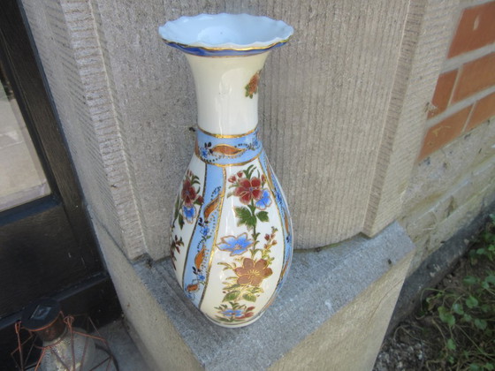 Image 1 of Chinese Vase Enameled with Maker's Mark 26 cm Tall, mid century modern