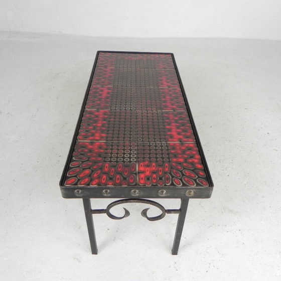 Mid Century Brutalist Tegeltafel, Met 10 Tegels En Stalen Frame, Jaren 60 – Bijzettafels, Iron, Ceramic (photo 13 of 22)