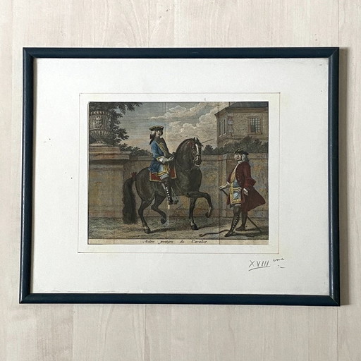 Xviith Century Equestrian Engraving Framed