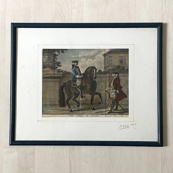 Image 1 of Xviith Century Equestrian Engraving Framed