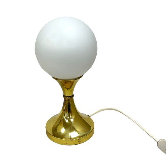 Image 1 of Pair of Globe Table Lamps, AKA Leuchten, Germany, 1970s, Brass and Glass