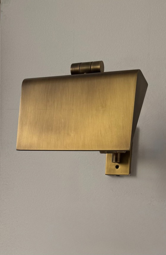 Image 1 of Lampada da parete vintage regolabile, ottone spazzolato, Francia, 1970