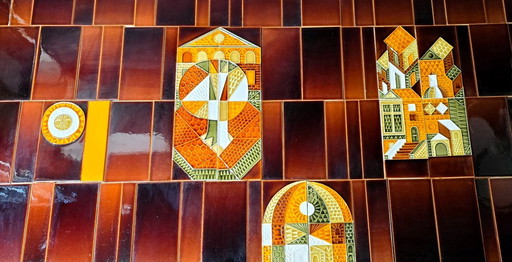 Roger Capron (1922–2006) – Set aus 112 glasierten Keramikfliesen – 1970