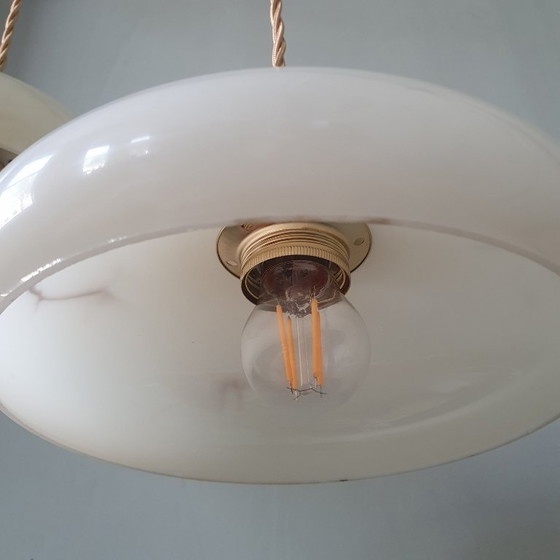 Set di 2 Lampade a Sospensione Vintage in Opalina Marmorizzata – Metal (photo 21 of 22)