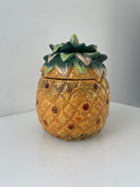 Image 1 of Keramieken ananas voorraadpot gekleurd 21 cm