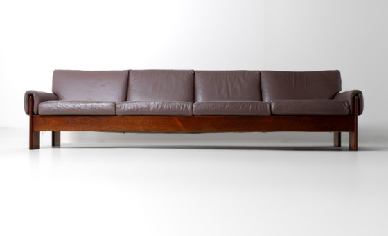 Ampio Divano Loft Minimalista, Italia anni '70 – Divani 3 posti, Wood, Leather (photo 4 of 19)