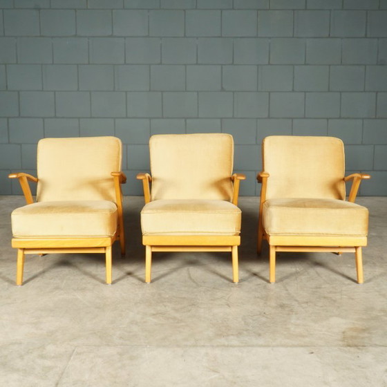 Image 1 of Danish lounge armchairs – walnut – 1960s