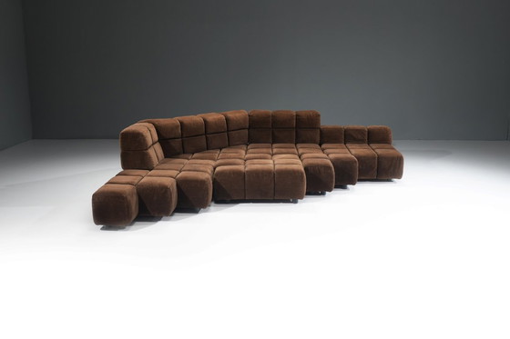 Image 1 of Very rare Castell Sofa in original fabric by Hans Hopfer for Wiener Werkstätte