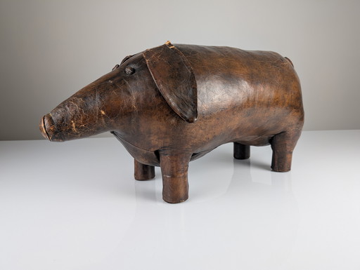 Leather Pig Ottoman By Dimitri Omersa, 1960S