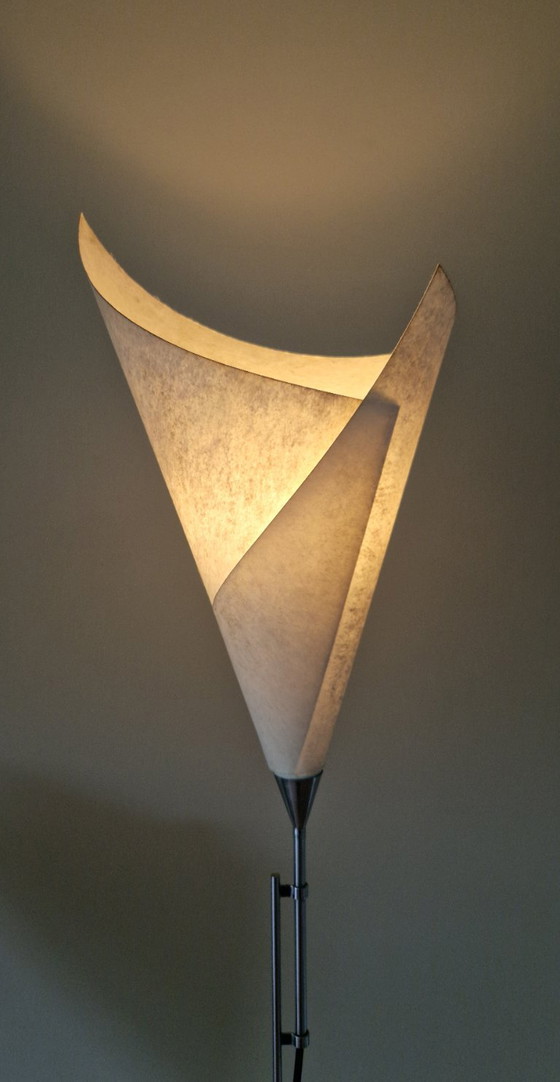 Set di 3 lampade da terra vintage Calla, Marcello Cuneo, Valenti, design italiano, anni '70 – Metal, Paper (photo 10 of 10)