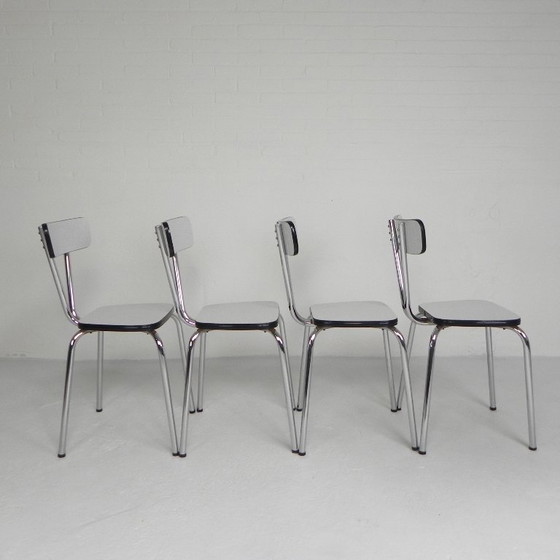 Image 1 of Set van 4 formica eettafel stoelen, jaren 60