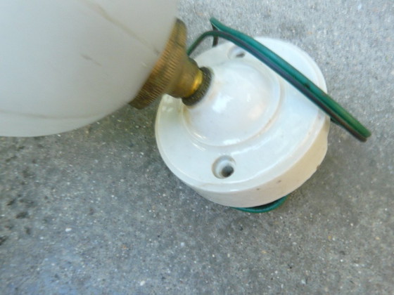 Image 1 of Lampada da parete Art Déco in porcellana e vetro stampato