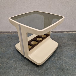 Carrello bar anni '70, tavolino da caffè, tavolo per bevande, età spaziale