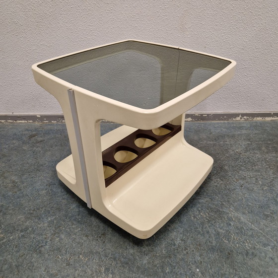 Image 1 of 70s bar cart coffee table drinks table spaceage