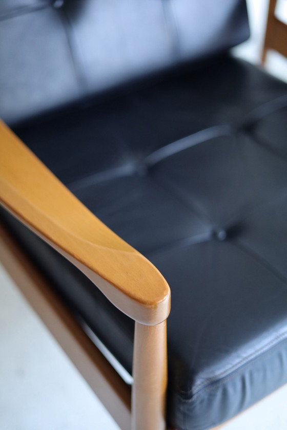 Set di 2 poltrone scandinave vintage anni '50/'60, Legno, Nero (foto 5 di 8)