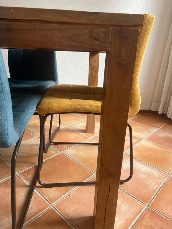 Image 1 of Beautiful, robust solid teak dining table (220 x 99 cm)