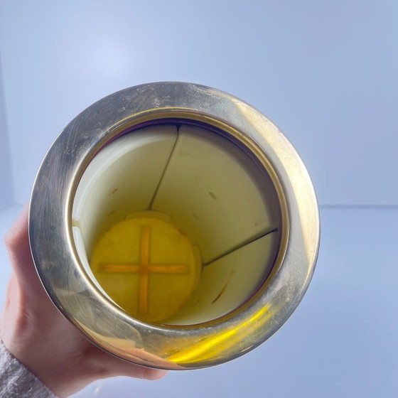 Image 1 of Vintage bottle cooler – marbled effect & gold finish, 1970