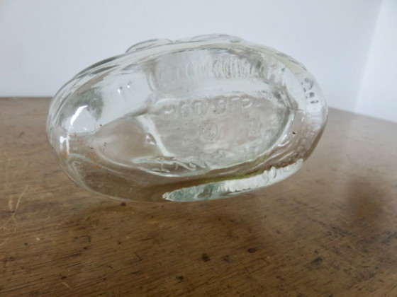 Image 1 of Bottiglia "Fish" in vetro trasparente, 70, vintage, Francia