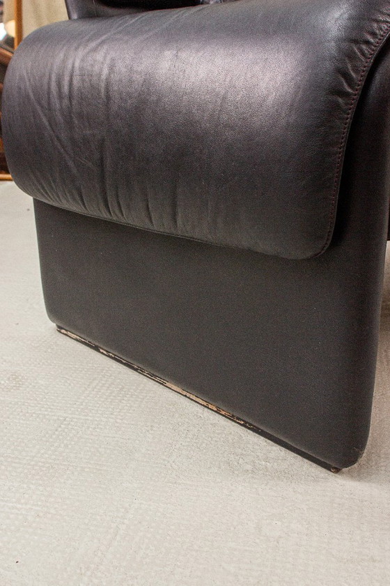 Image 1 of Vintage DeSede 2011 Sofa Two-Seater Couch Leather Mid Century 80s