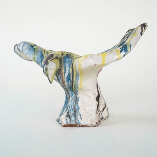 Sculpture d'oiseau en céramique, design italien, années 1970, fabricant : F. Ferroni