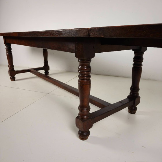 Image 1 of Large French oak monastery table 320/220 cm, early 20th century