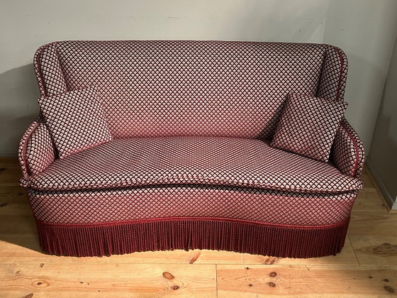 Schitterend Vintage Bankje Eerste Helft 20ste Eeuw – 2 zitsbanken, Textile (photo 10 of 13)