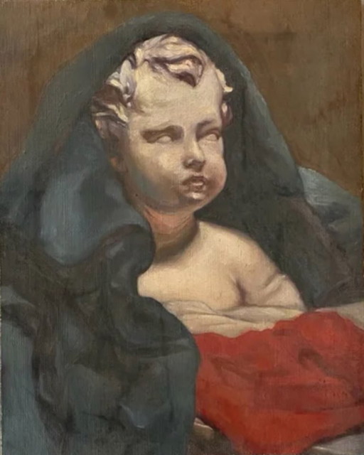José Vidal Martín "Vidalmar" - Oil on canvas painting from 1921 - wonderful sculpture study