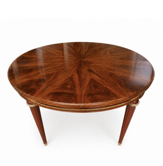 Round Mahogany Dining Table in Louis XVI Style - Ø120 cm – Wood (photo 3 of 5)