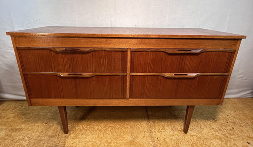 Mid-Century Retro Vintage Teak Four-Drawer Sideboard by Stonehill – 1960 Classic British Design | Sleek Storage | Timeless