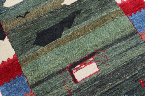 Image 1 of Original Perserteppich Gabbeh Ghashghai Orientteppich 154 cm x 110 cm Alt Natur