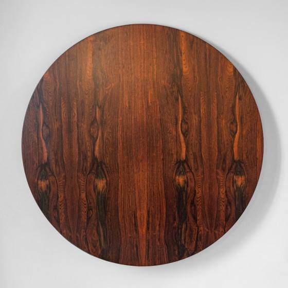 Image 1 of 1x Tavolo da pranzo rotondo in legno di design, modello 522 di Gianfranco Frattini per Bernini