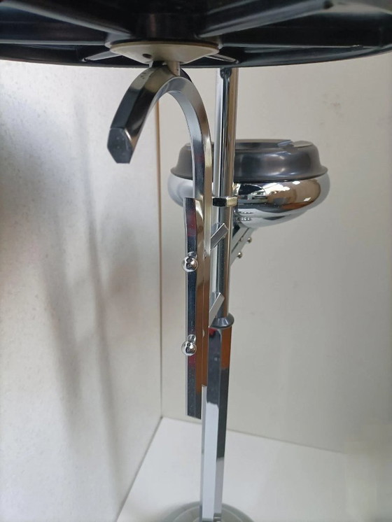 Image 1 of Art Déco standing ashtray by DeMeyere, 1930s - side table / smoking table made of chrome and Bakelite.