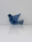 Blue glass bird glass hanger for window or wall