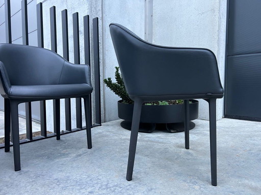 4x Chaises Softshell en cuir Vitra Bouroullec