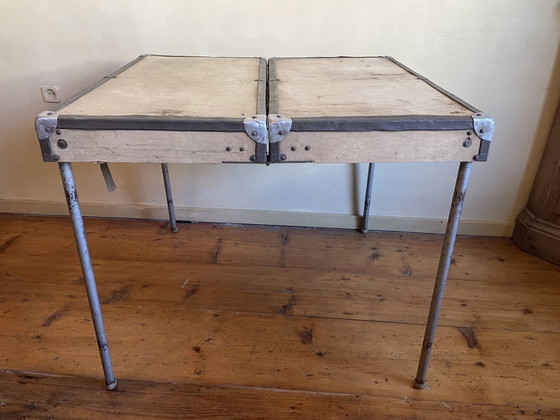 Image 1 of Mesa plegable para picnic con funda de tela para coche, estilo francés