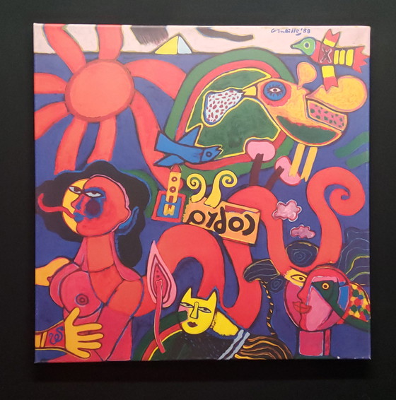 Image 1 of Corneille-Siebdruck auf Leinwand, 60 x 60 cm