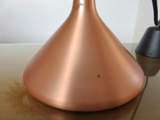 Image 1 of Scandinavian copper and wood pendant light from the 80s