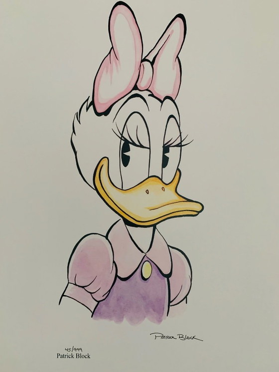 Image 1 of Handsigniert und nummeriert von Patrick Block: "Daisy Duck". Limitiert auf eine Auflage von 999 Stück. Hier #45/999.