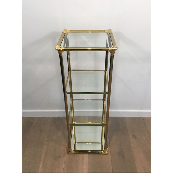 Image 1 of Vintage gold-plated Hollywood Regency 3-tier shelf, 1970