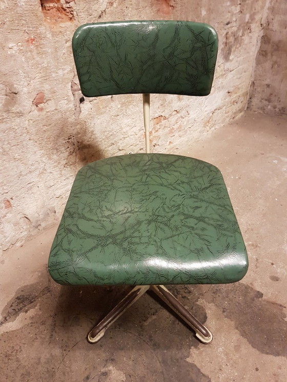 Image 1 of Selection of 4 industrial work chairs from the 1940s and 1950s