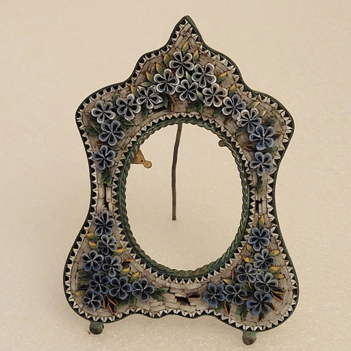 Cadre micro mosaïques et bronze, Italie, vers 1900