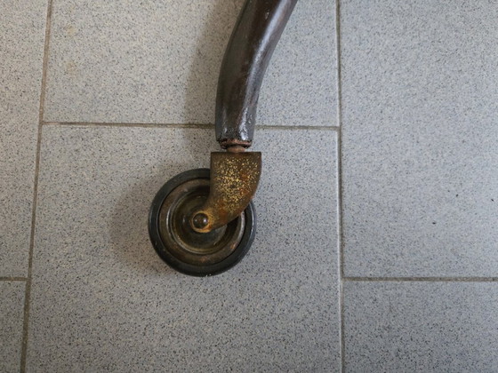 Image 1 of Vintage 1950s Rolling Bar Cart, Mahogany & Varnished Wood, 50s Rockabilly