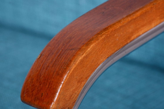 Gerestaureerd Bauhaus-paar fauteuils, Karel E. Ort, Hynek Gottwald, Tsjechië, jaren 1930 – Metal, Textile (photo 9 of 9)