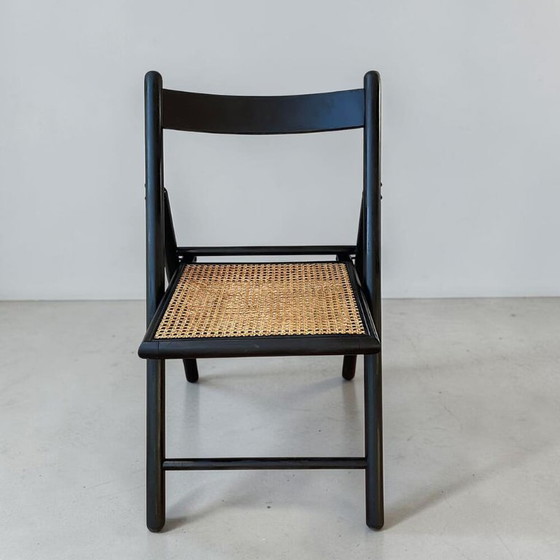 Chaise pliante scandinave en bois noir et rotin par IKEA et Eno, 1993, Ukraine – IKEA ENO, Chaises pliantes (photo 4 of 17)